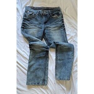 Vtg SMP Jeans Blue Straight Baggy Hip Hop Street Skate Y2K Denim 36 x 32